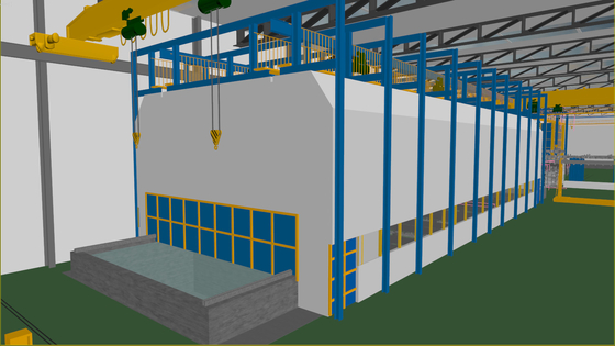 Hot Dip Galvanizing Encapsulated Pre - Treatment Protection Enclosed Pre - Treatment Workshop For Turnkey Project